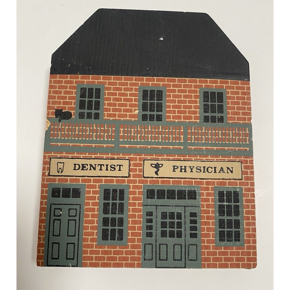 Cat’s Meow Village Dentist Physician Series V 1987 Signed Shelf Sitter